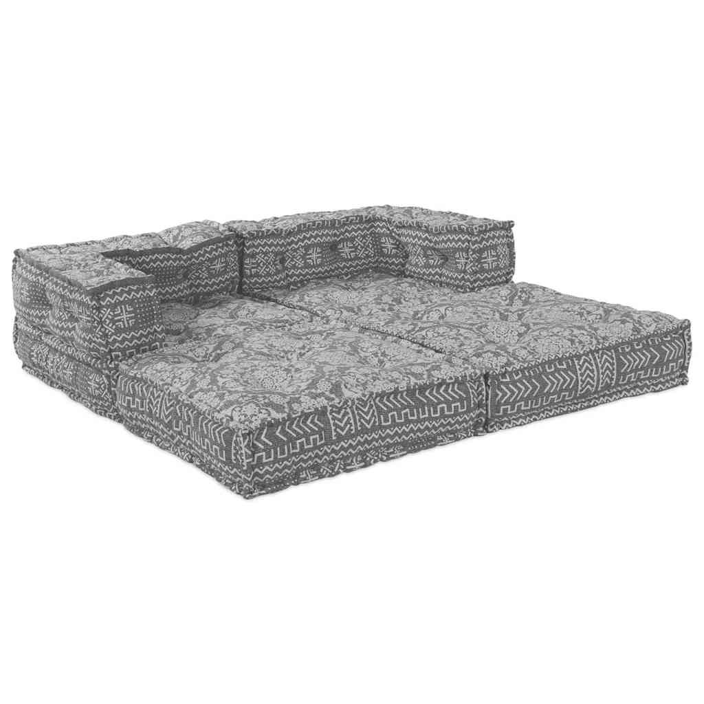 Modulares Sofa Geometrisch 2 pcs Hellgrau 70 x 70 x 56 cm Stoff