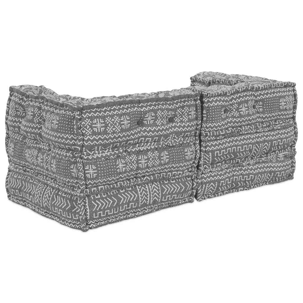 Modulares Sofa Geometrisch 2 pcs Hellgrau 70 x 70 x 56 cm Stoff