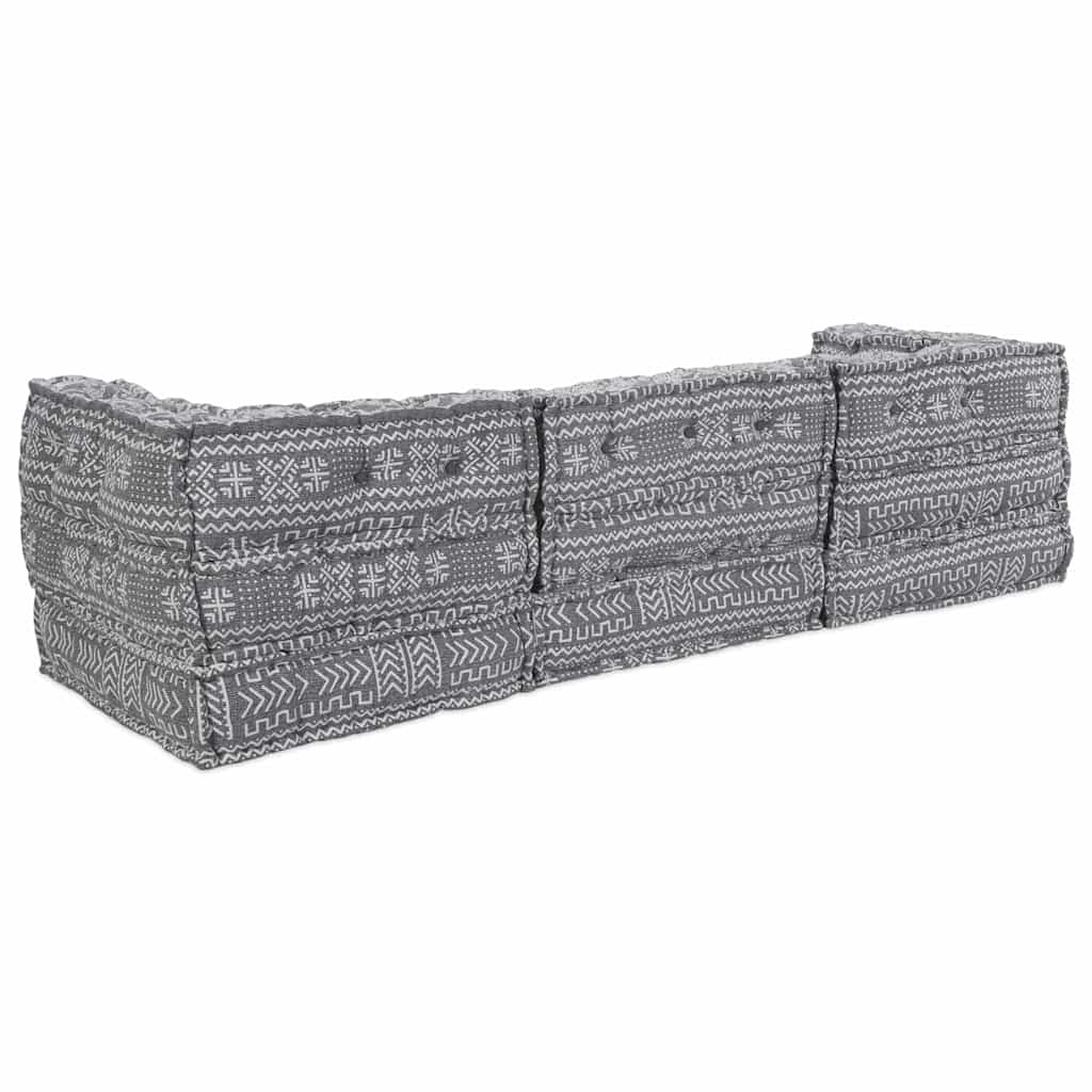 Modulares Sofa Geometrisch 3 pcs Hellgrau 70 x 70 x 56 cm Stoff