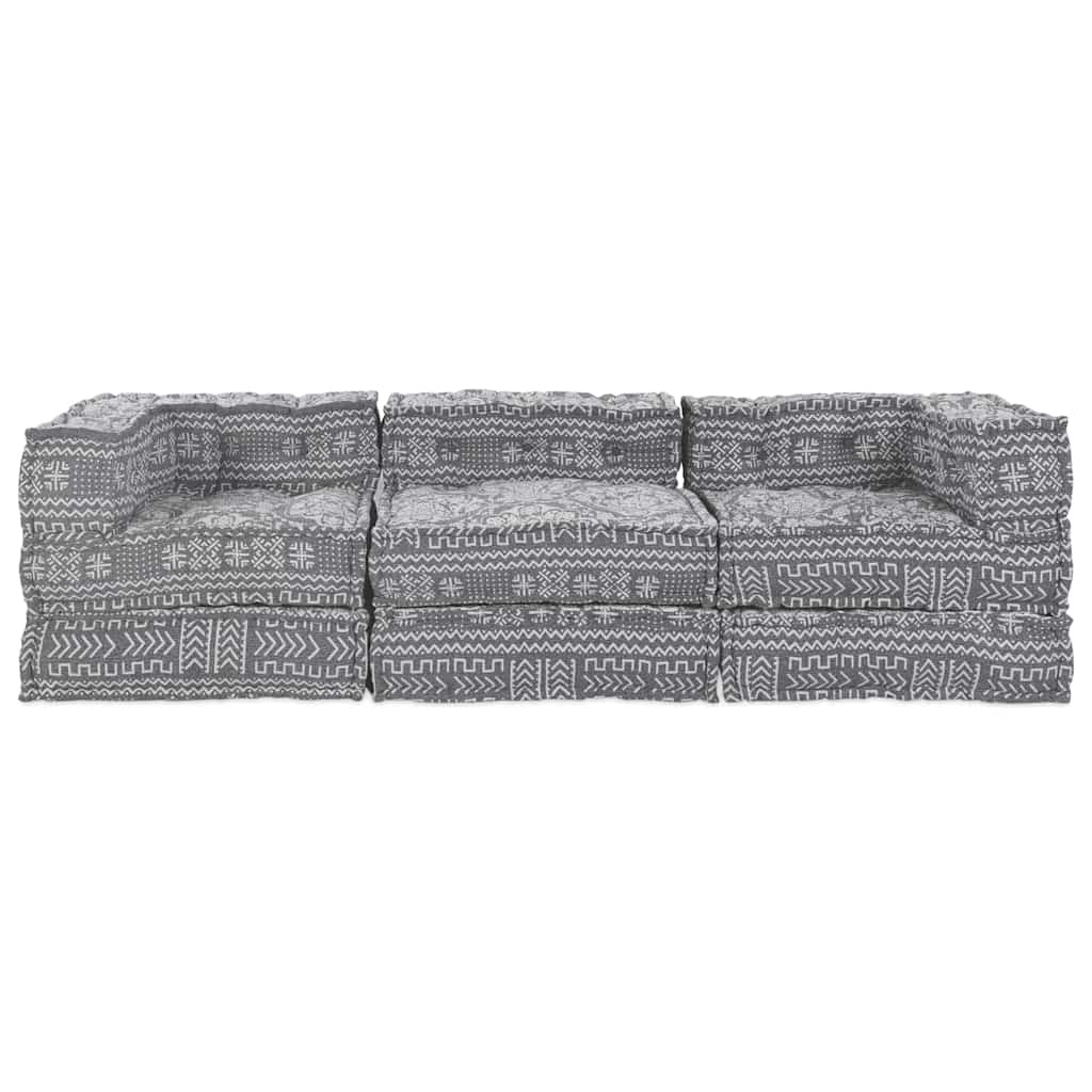 Modulares Sofa Geometrisch 3 pcs Hellgrau 70 x 70 x 56 cm Stoff