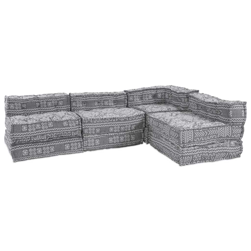 Modulares Sofa Geometrisch 4 pcs Hellgrau 70 x 70 x 56 cm Stoff