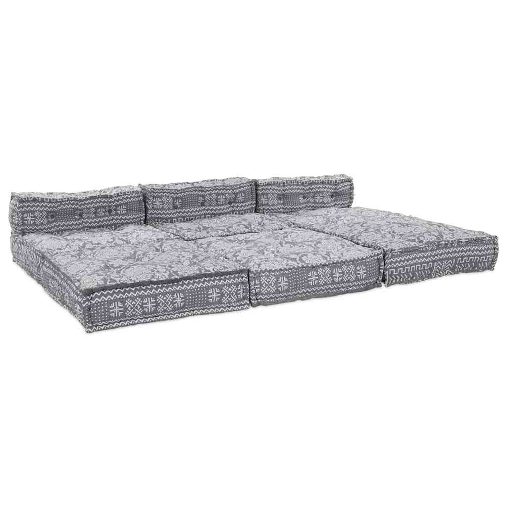 Modulares Sofa Geometrisch 4 pcs Hellgrau 70 x 70 x 56 cm Stoff