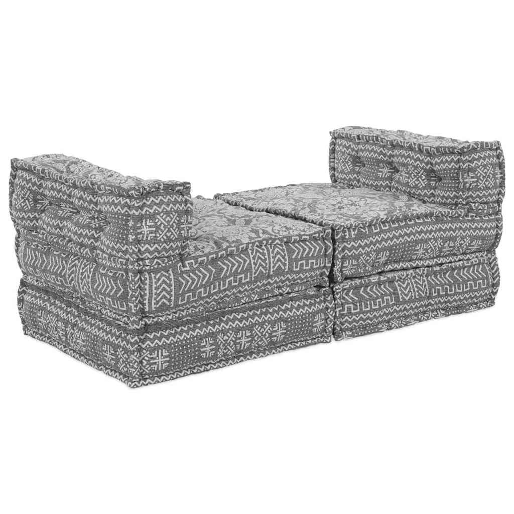 Modulares Sofa Geometrisch 4 pcs Hellgrau 70 x 70 x 56 cm Stoff