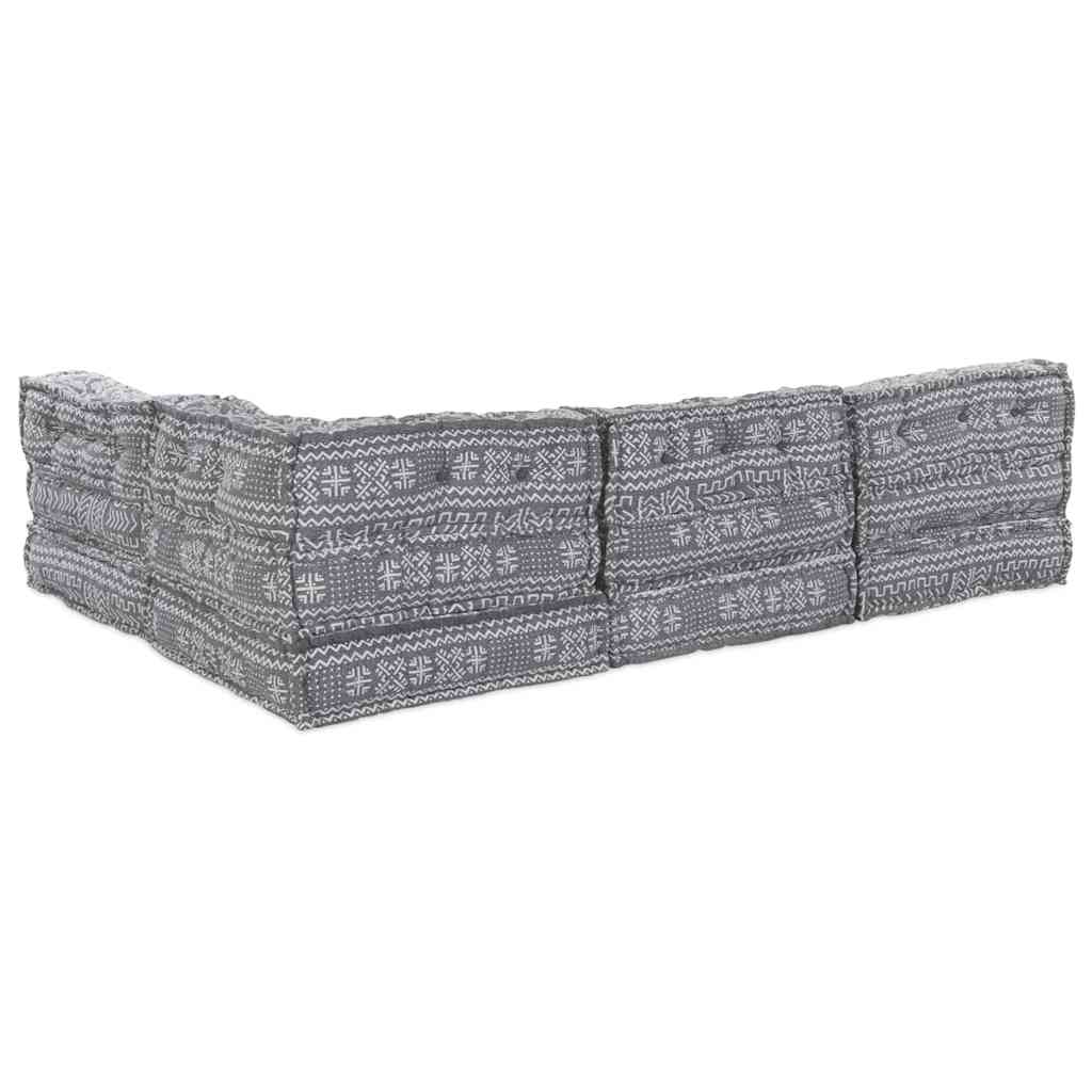 Modulares Sofa Geometrisch 4 pcs Hellgrau 70 x 70 x 56 cm Stoff