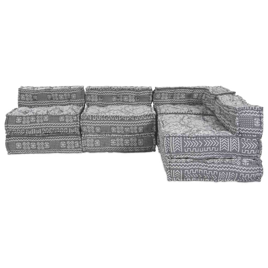 Modulares Sofa Geometrisch 4 pcs Hellgrau 70 x 70 x 56 cm Stoff