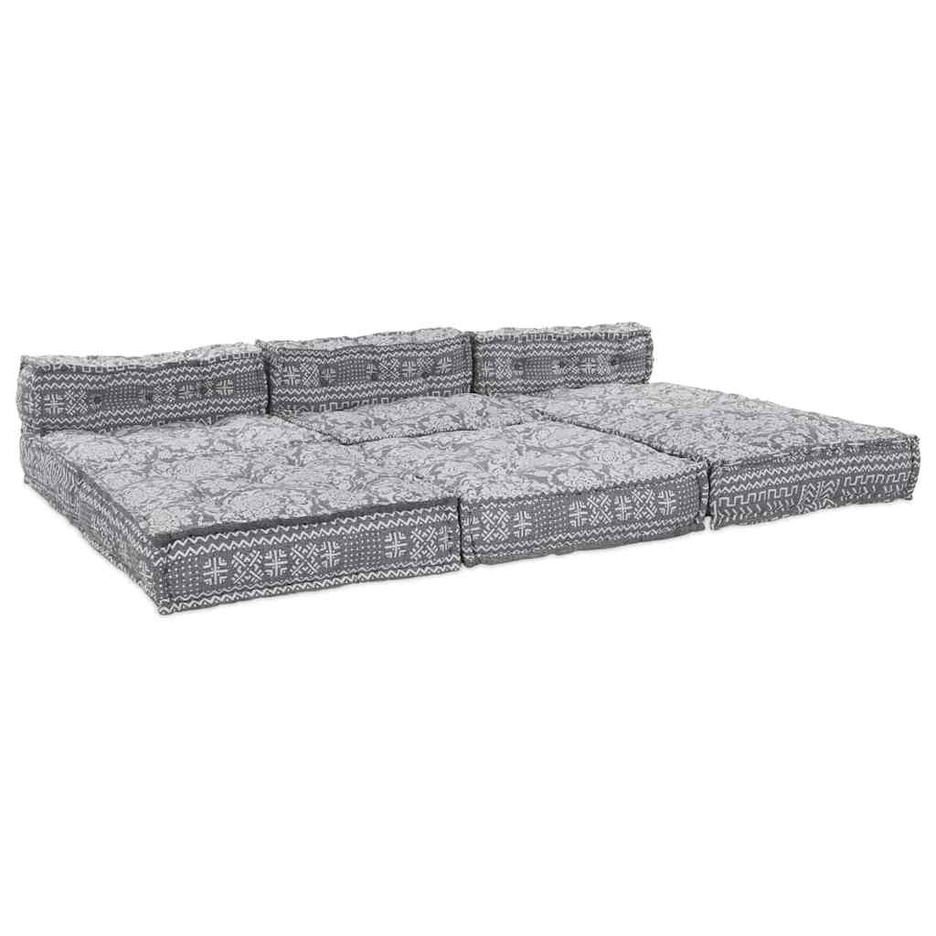 Modulares Sofa Geometrisch 4 pcs Hellgrau 70 x 70 x 56 cm Stoff