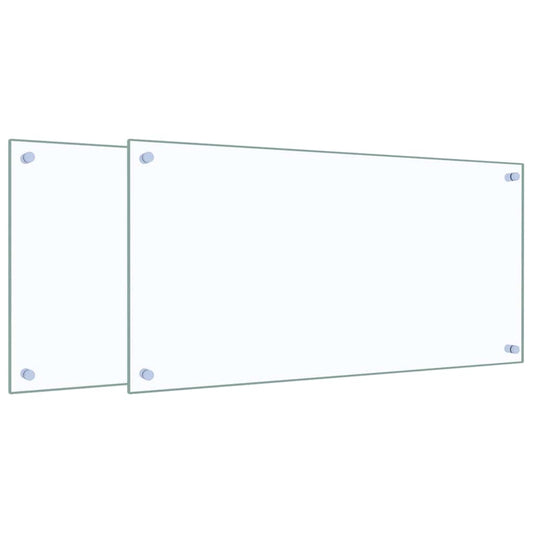 Küchenrückwände 2 Stk. Transparent 80x40 cm Hartglas