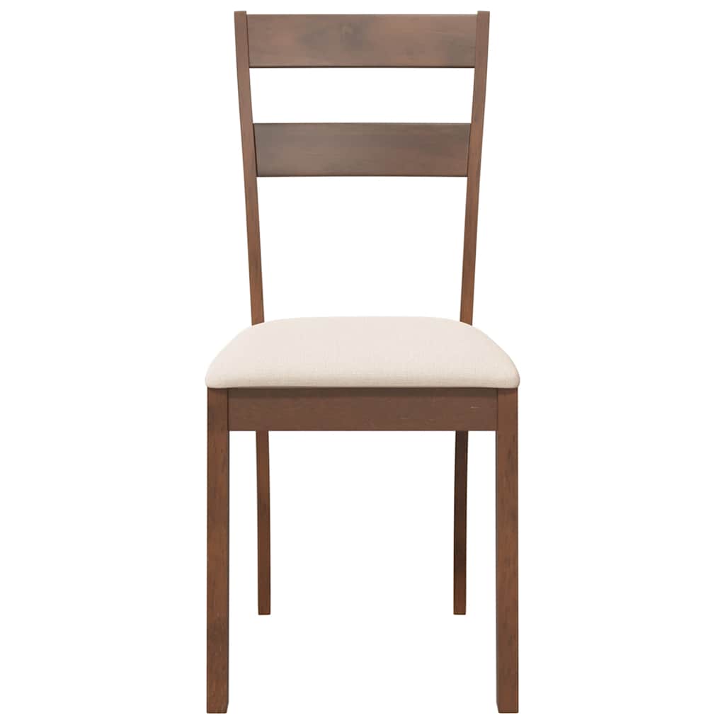 Esszimmerstühle mit Kissen 2 Stk. Braun Massivholz Gummibaum