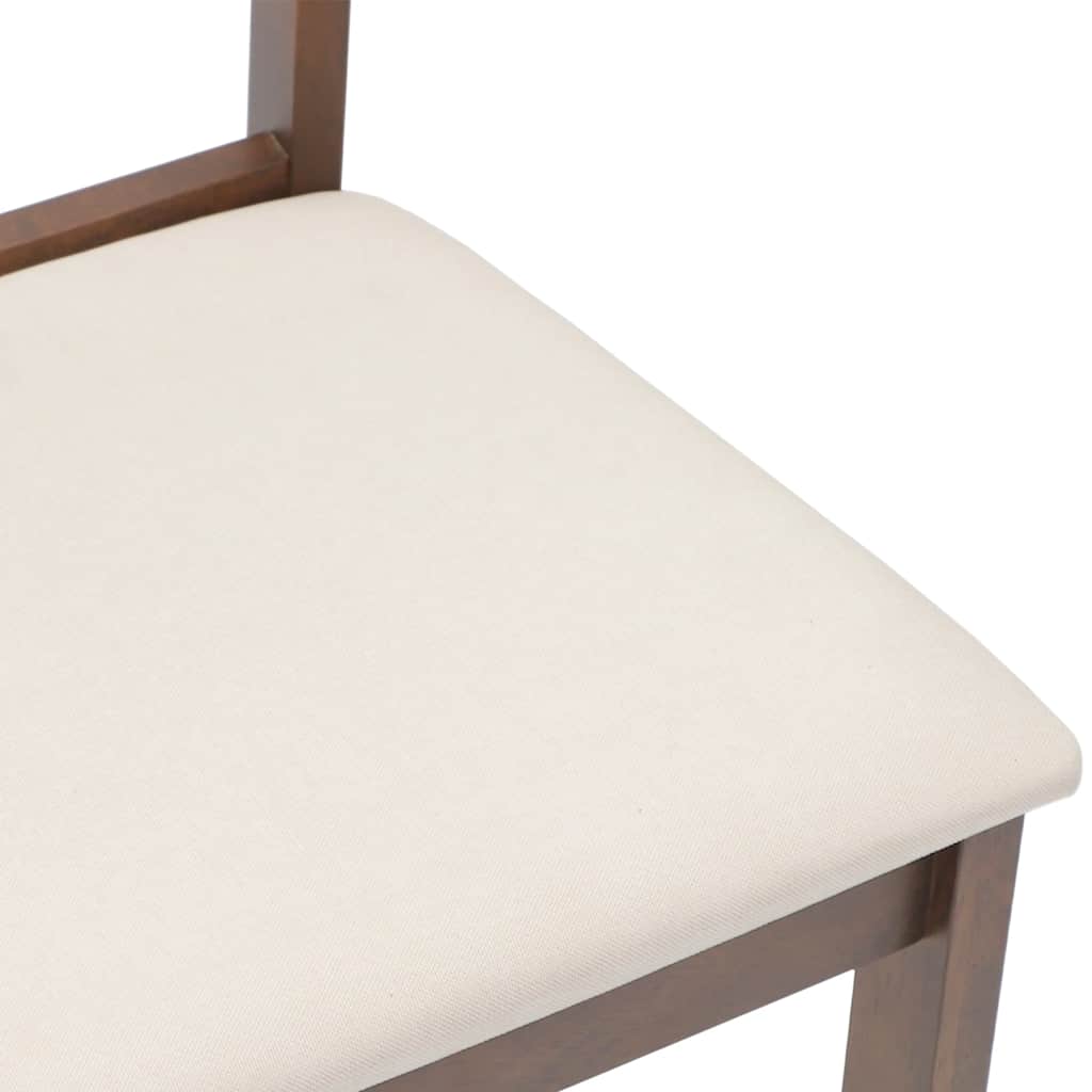 Esszimmerstühle mit Kissen 2 Stk. Braun Massivholz Gummibaum