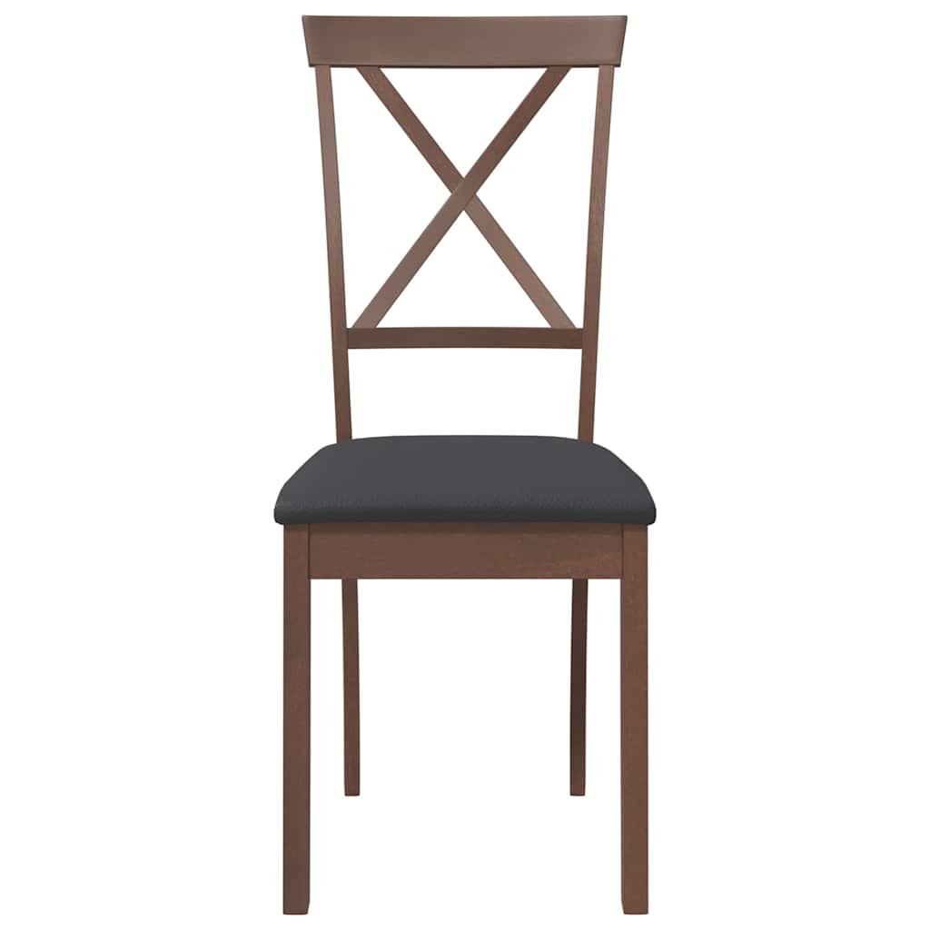 Esszimmerstühle mit Kissen 2 Stk. Braun Massivholz Gummibaum