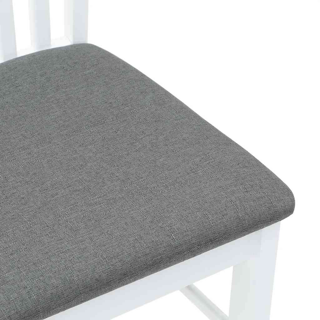 Esszimmerstühle mit Kissen 2 Stk. Weiß Massivholz Gummibaum