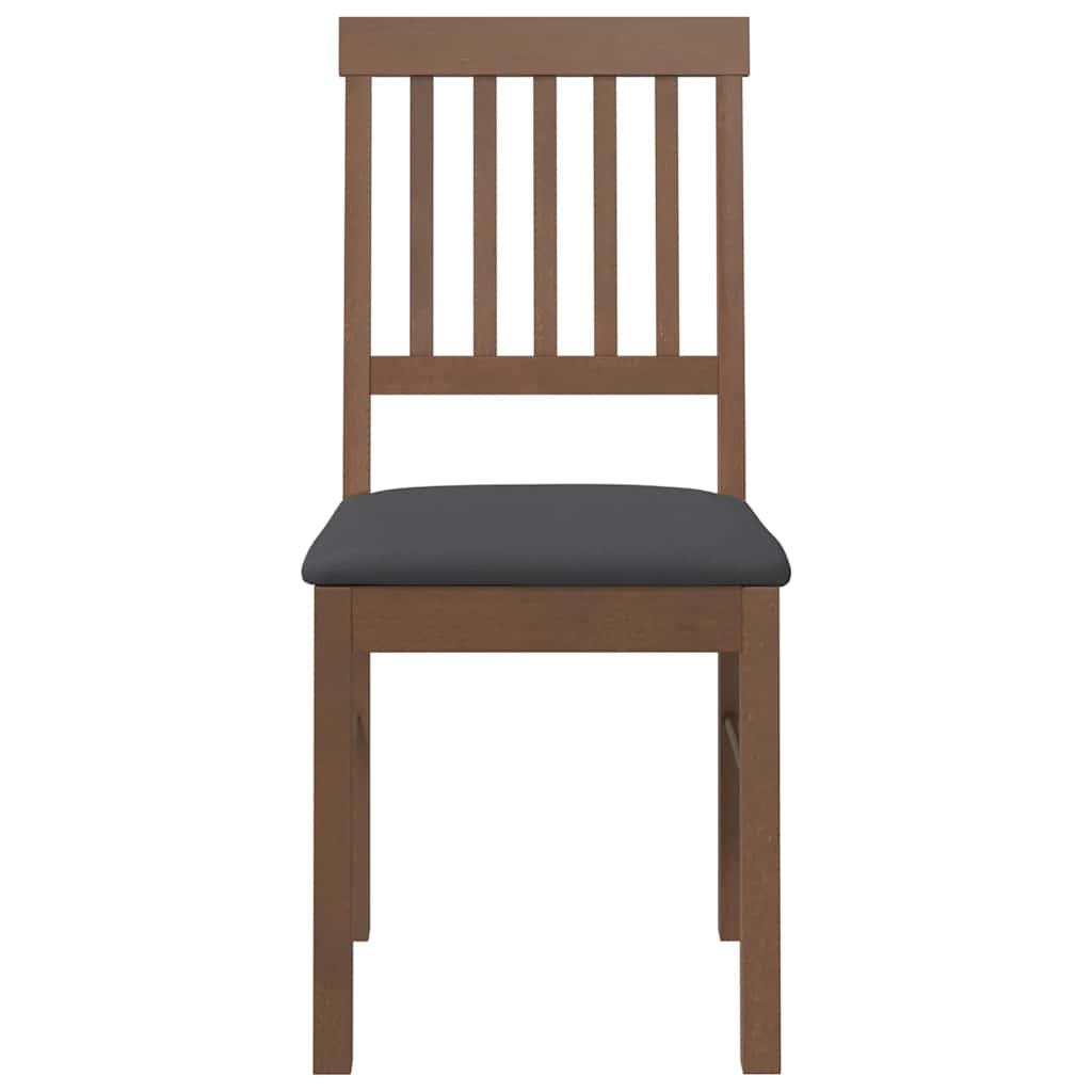 Esszimmerstühle mit Kissen 2 Stk. Braun Massivholz Gummibaum