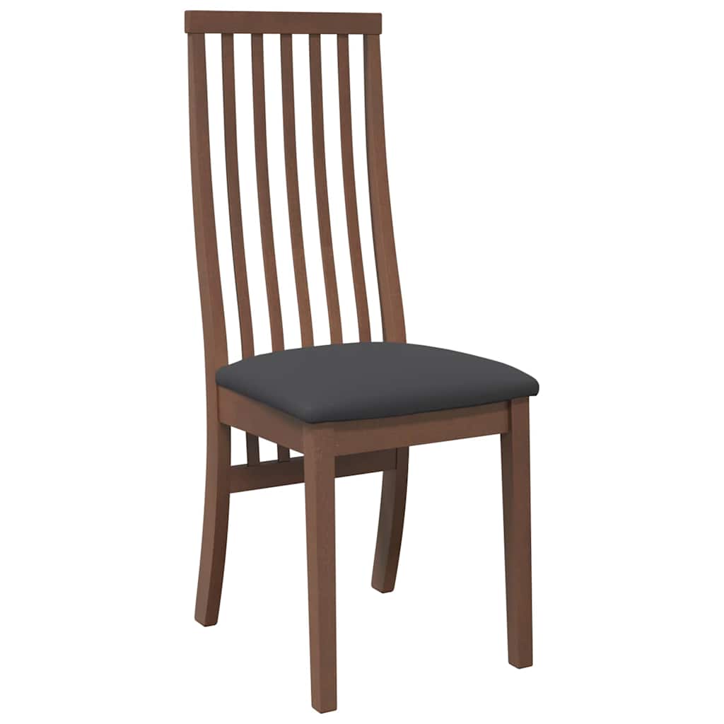 Esszimmerstühle mit Kissen 2 Stk. Braun Massivholz Gummibaum