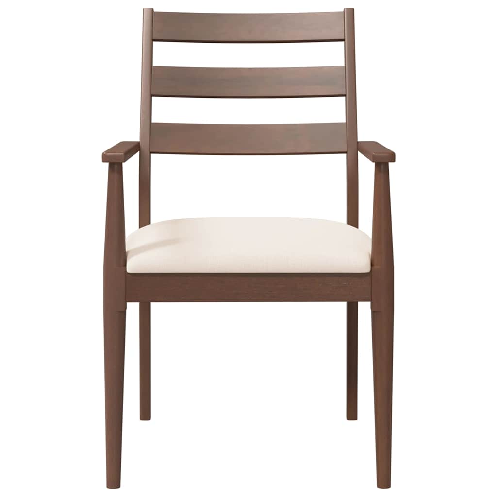 Esszimmerstühle mit Kissen 2 Stk. Braun Massivholz Gummibaum