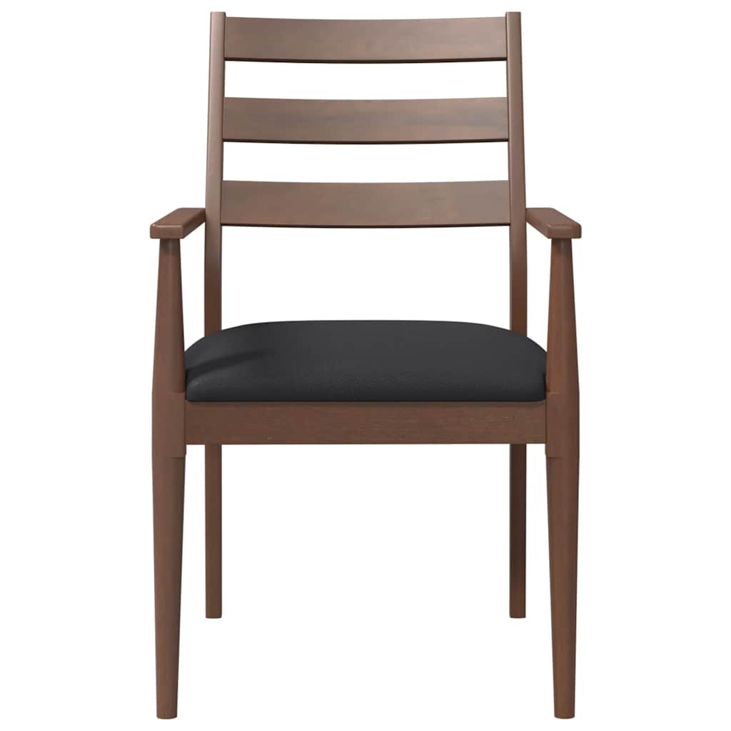 Esszimmerstühle mit Kissen 2 Stk. Braun Massivholz Gummibaum