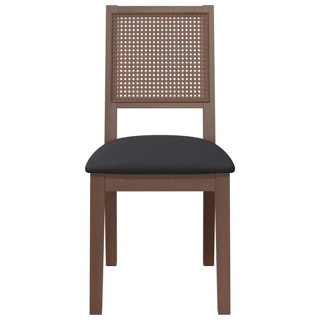 Esszimmerstühle mit Kissen 2 Stk. Braun Massivholz Gummibaum