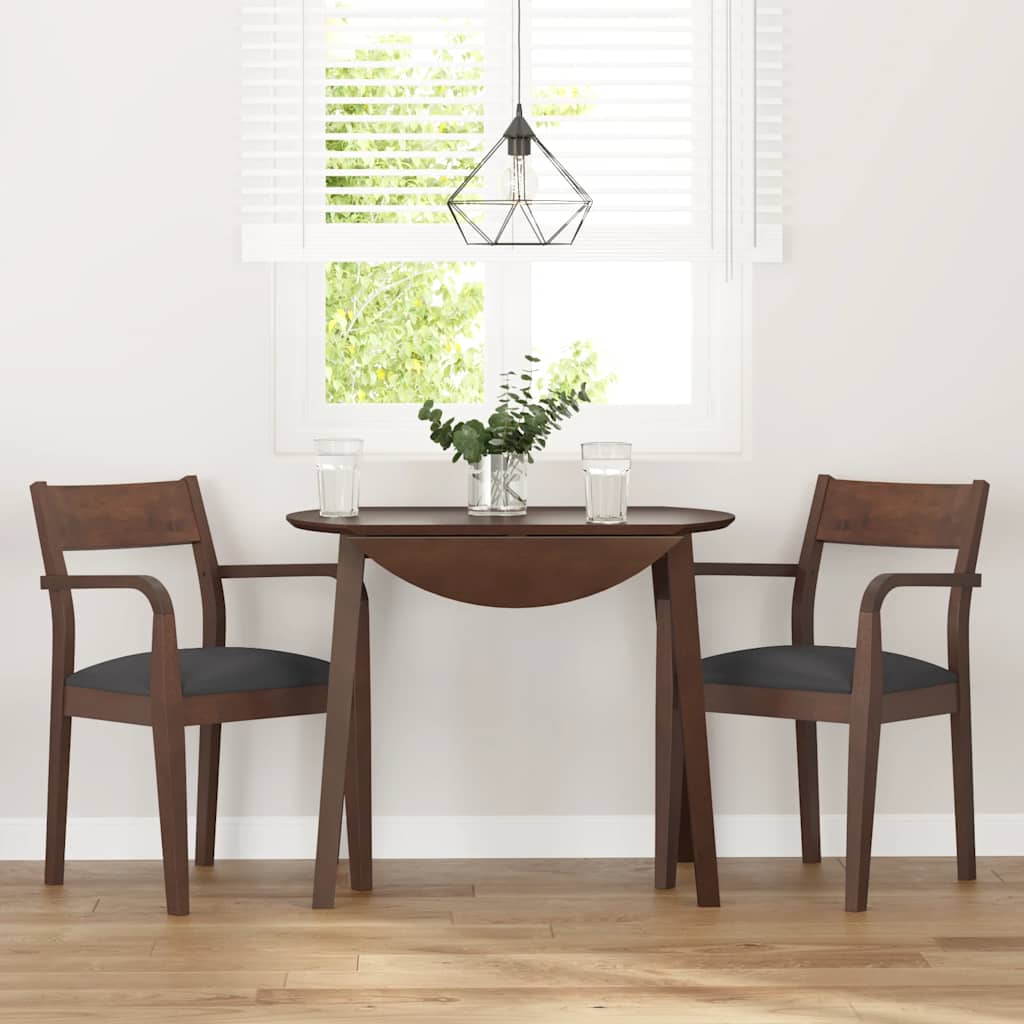 Esszimmerstühle mit Kissen 2 Stk. Braun Massivholz Gummibaum