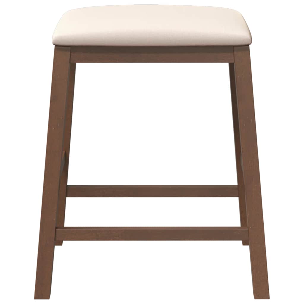 Barstühle mit Kissen 2 Stk. Braun Massivholz Gummibaum