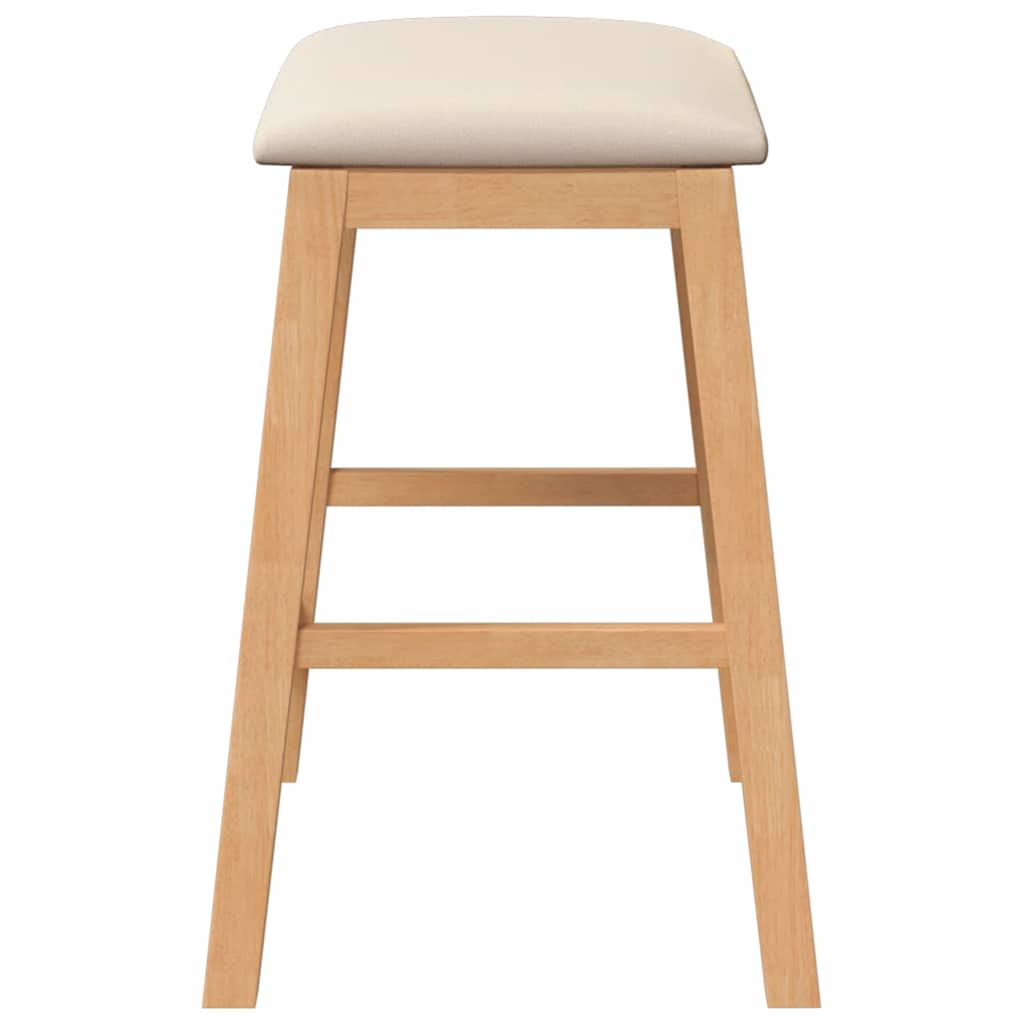 Barstühle mit Kissen 2 Stk. Massivholz Gummibaum