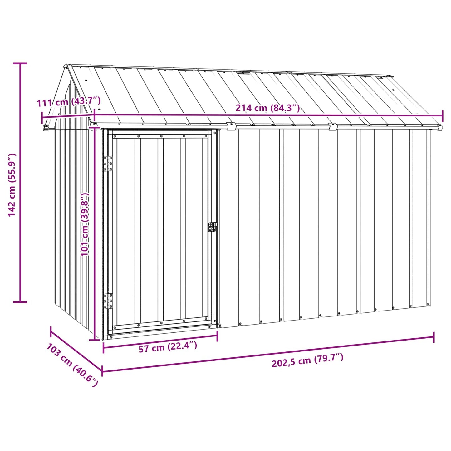 Vogelkäfig Anthrazit 215 x 112 x 141 cm Verzinkter Stahl