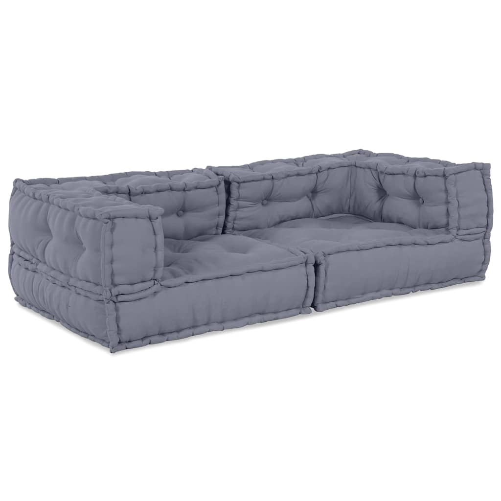 Modulares Sofa 2 pcs Grau 140 x 70 x 36 cm Stoff