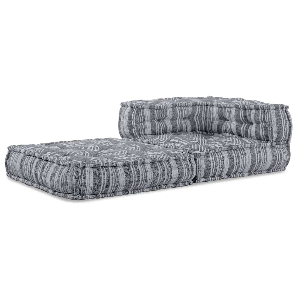 Modulares Sofa Gestreift Grau 70 x 70 x 54 cm Stoff