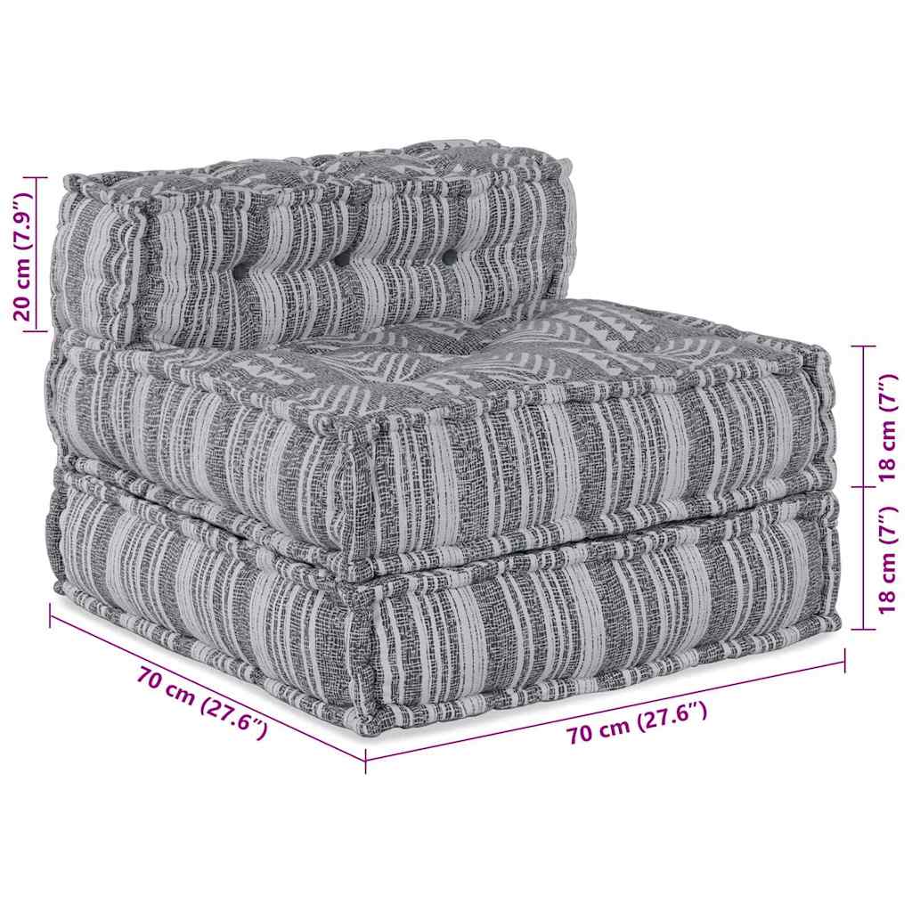 Modulares Sofa Gestreift Grau 70 x 70 x 54 cm Stoff