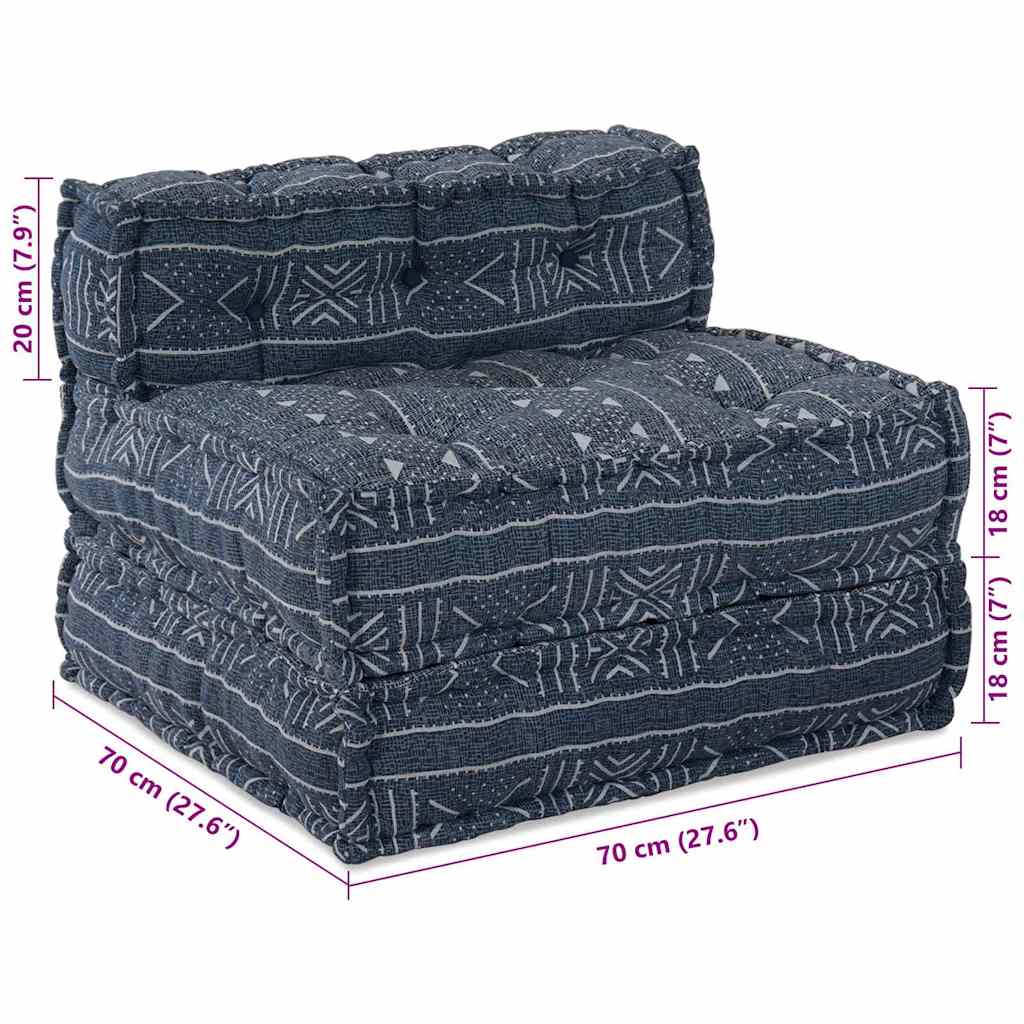 Modulares Sofa Geometrisch Indigo 70 x 70 x 54 cm Stoff