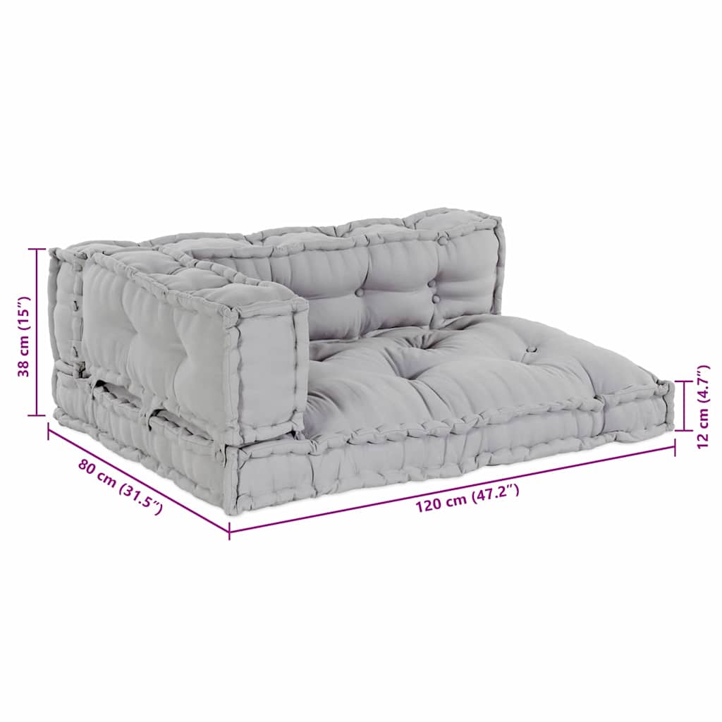 Pallet Sofa Kissen Grau Stoff