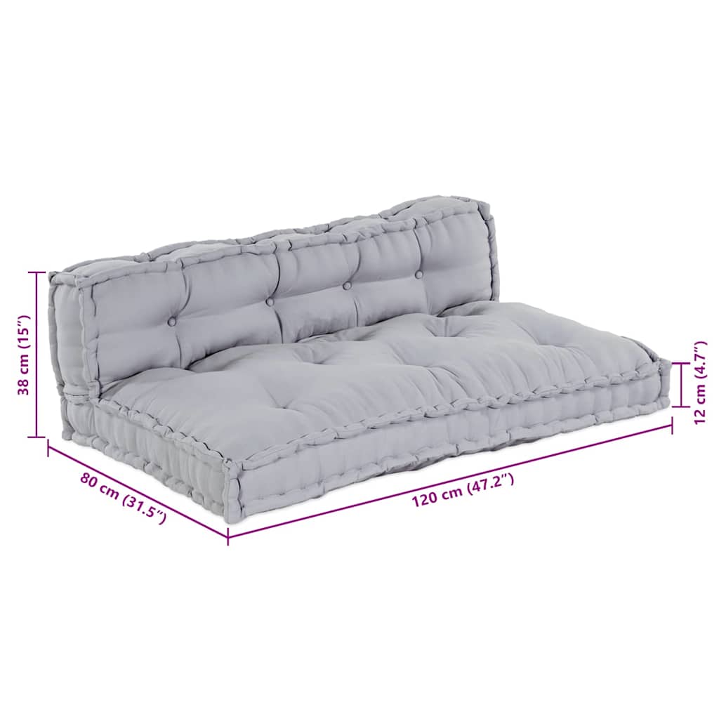 Pallet Sofa Kissen Grau Stoff