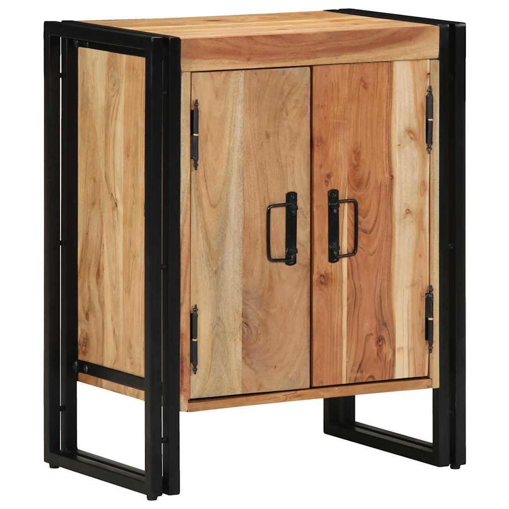 Schuhschrank mit Tür Schwarz 30 x 30 x 40 cm Massivholz Akazie
