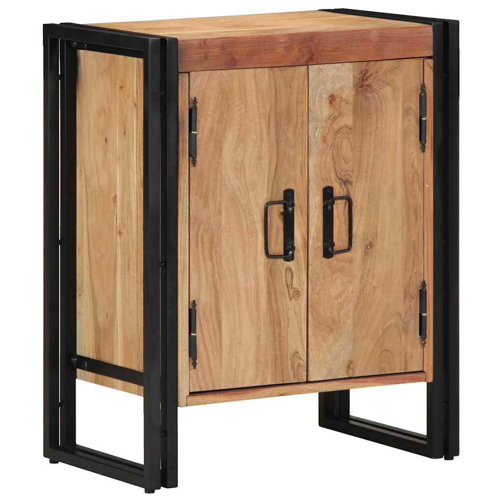 Schuhschrank mit Tür Schwarz 30 x 30 x 40 cm Massivholz Akazie