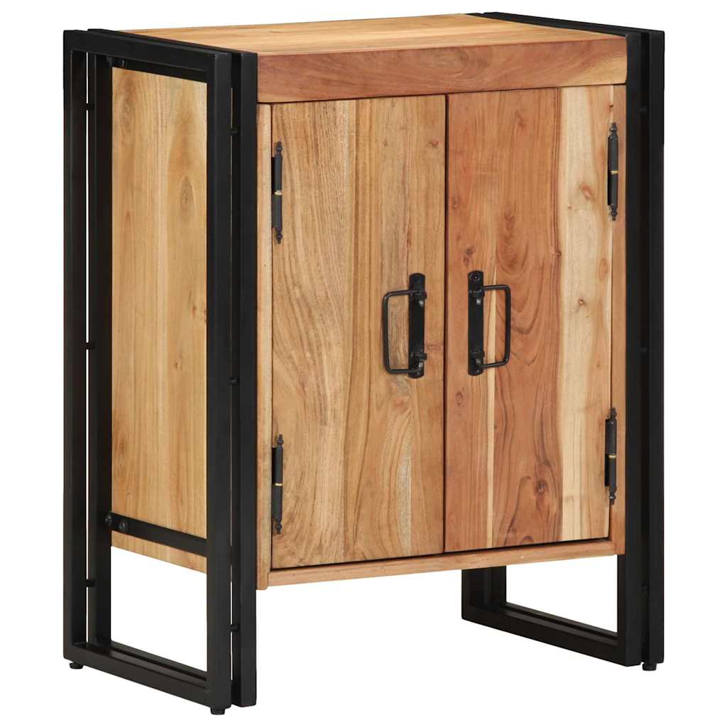 Schuhschrank mit Tür Schwarz 30 x 30 x 40 cm Massivholz Akazie