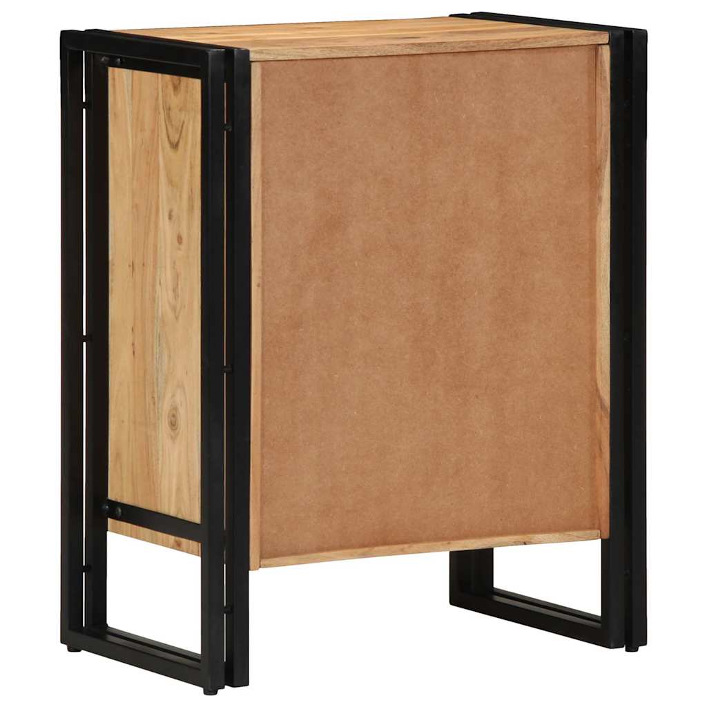 Schuhschrank mit Tür Schwarz 30 x 30 x 40 cm Massivholz Akazie