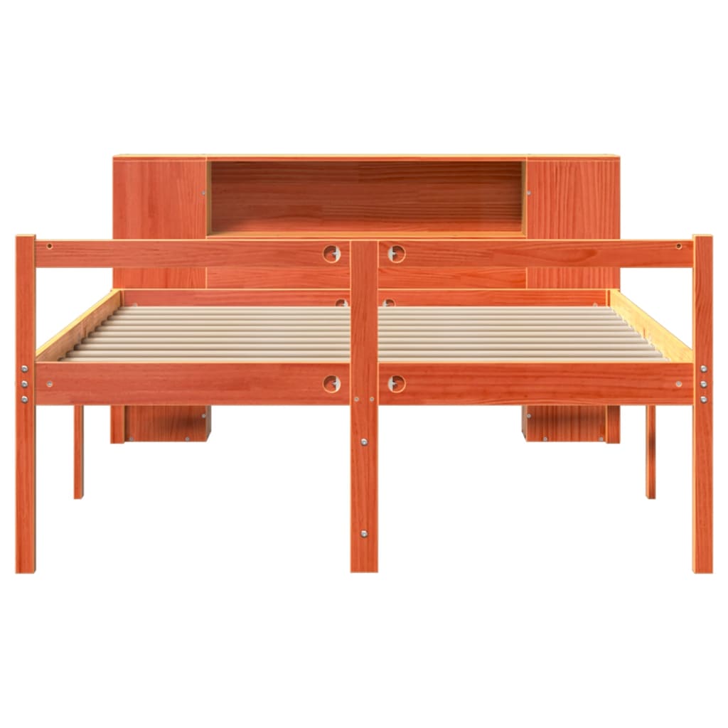 Massivholzbett ohne Matratze Wachsbraun 135x190 cm Massivholz