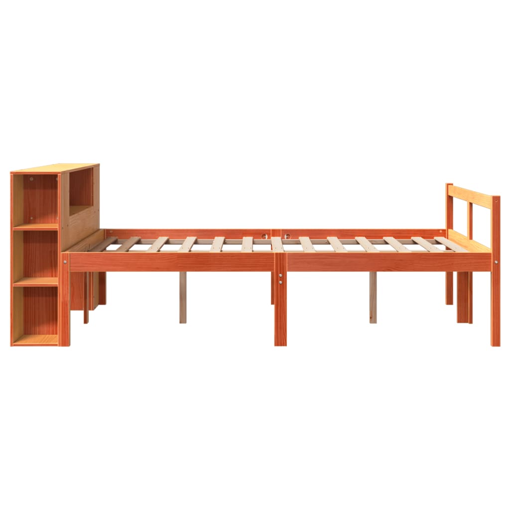 Massivholzbett ohne Matratze Wachsbraun 135x190 cm Massivholz