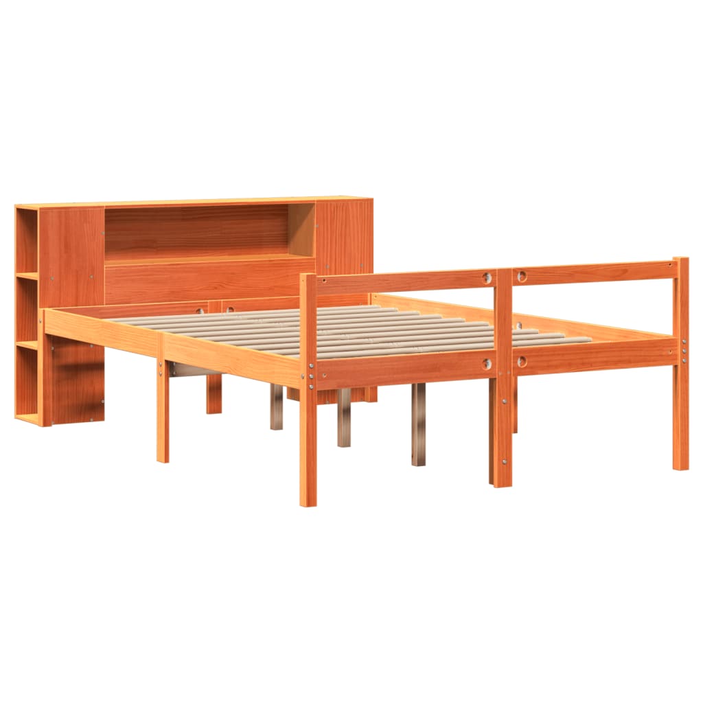 Massivholzbett ohne Matratze Wachsbraun 160x200 cm Massivholz