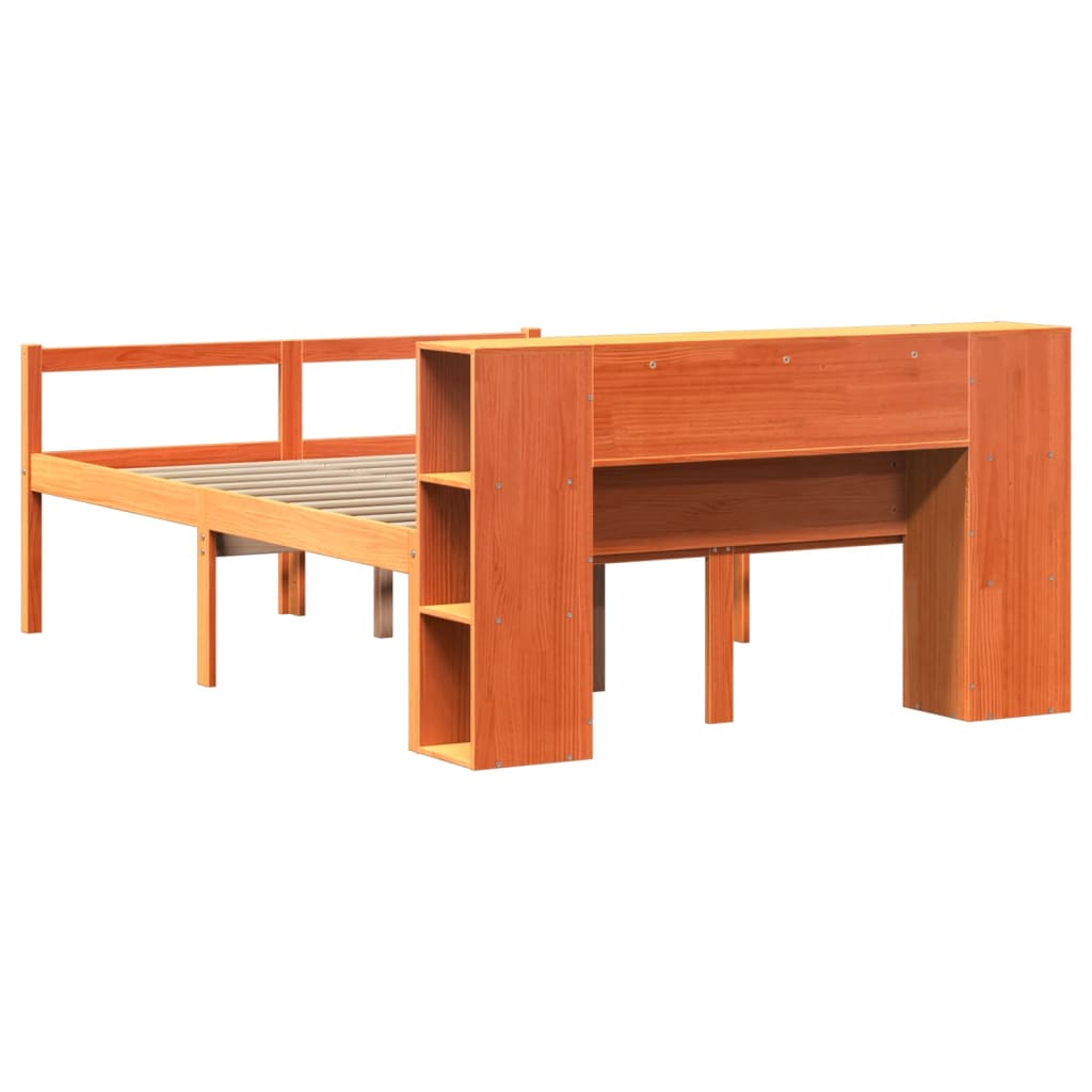 Massivholzbett ohne Matratze Wachsbraun 160x200 cm Massivholz