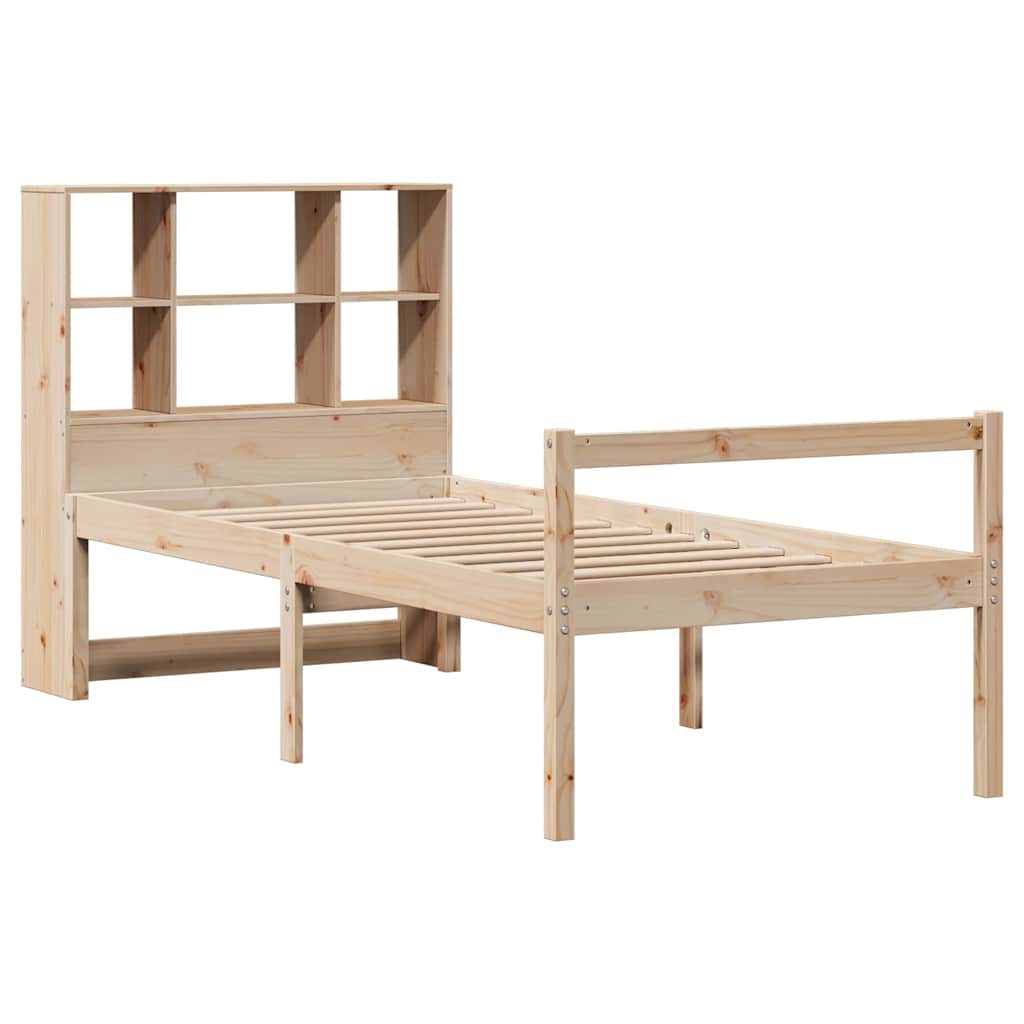Massivholzbett mit Regal ohne Matratze 90x200 cm Kiefer