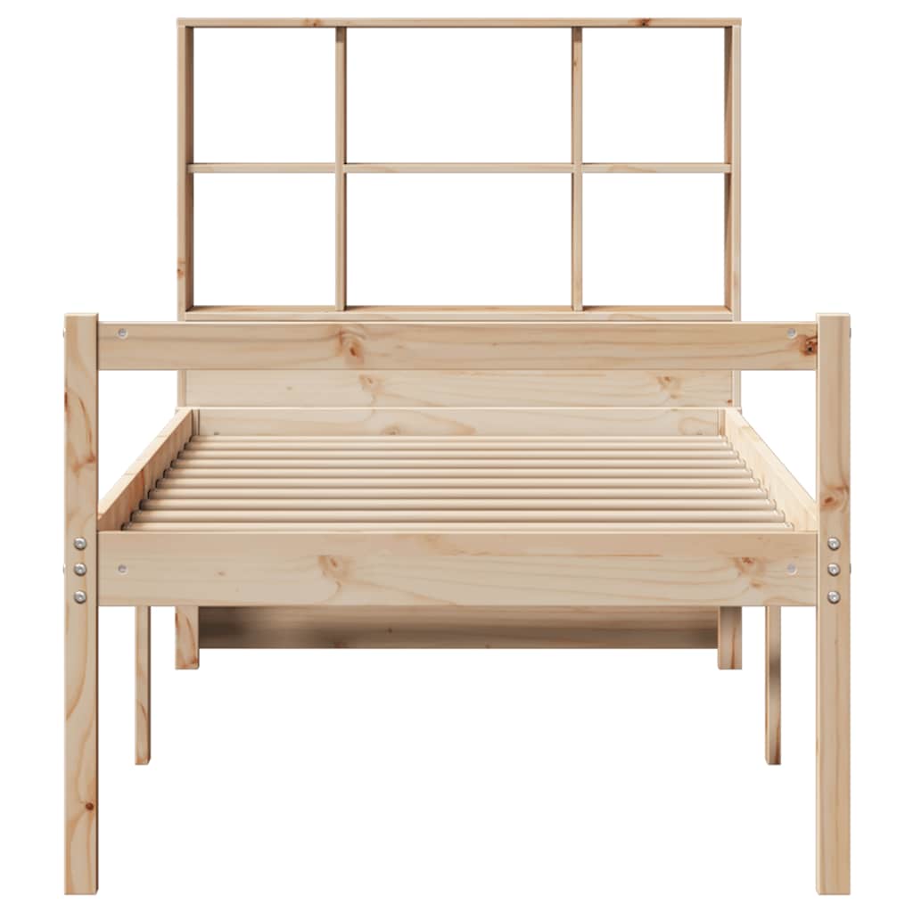 Massivholzbett mit Regal ohne Matratze 90x200 cm Kiefer