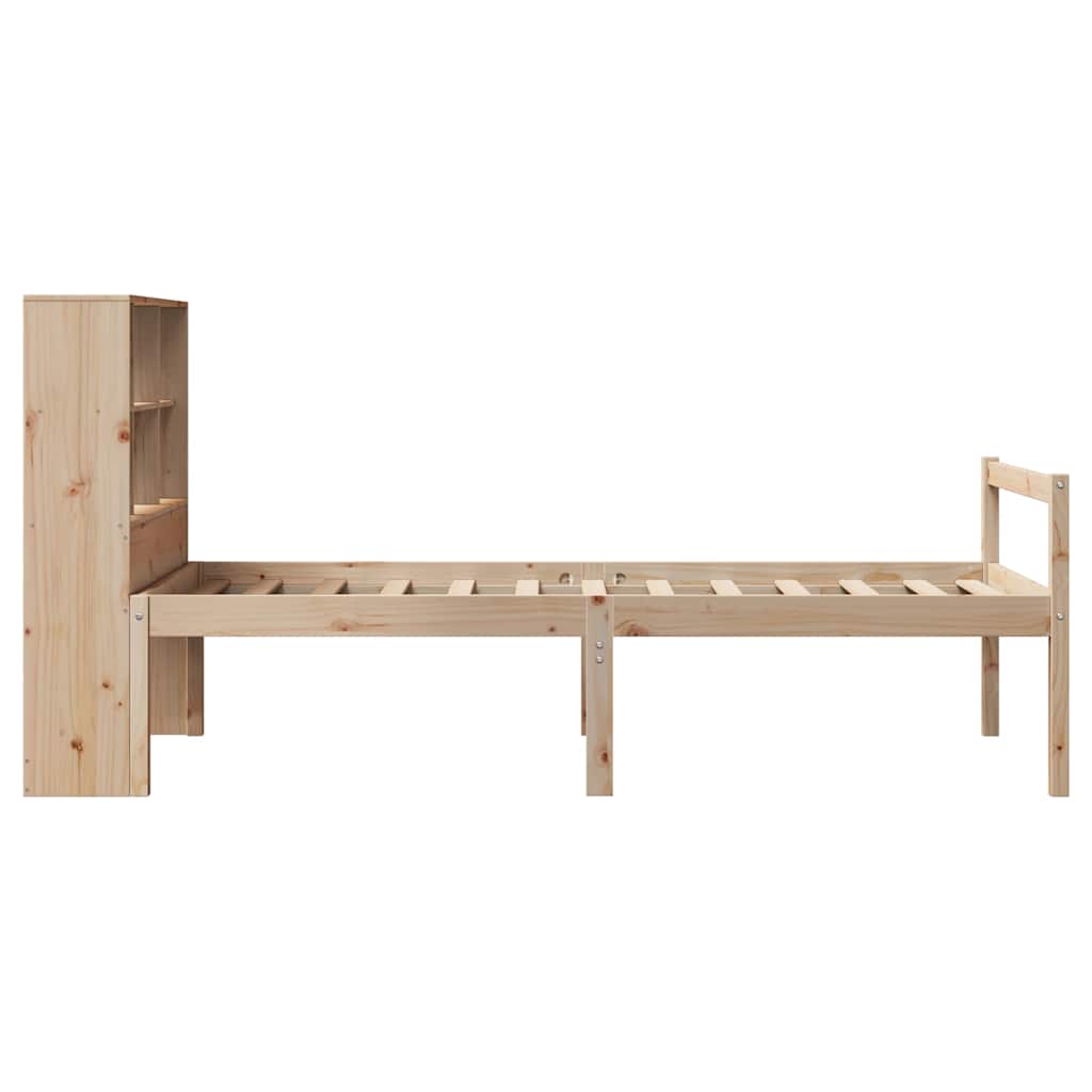 Massivholzbett mit Regal ohne Matratze 90x200 cm Kiefer