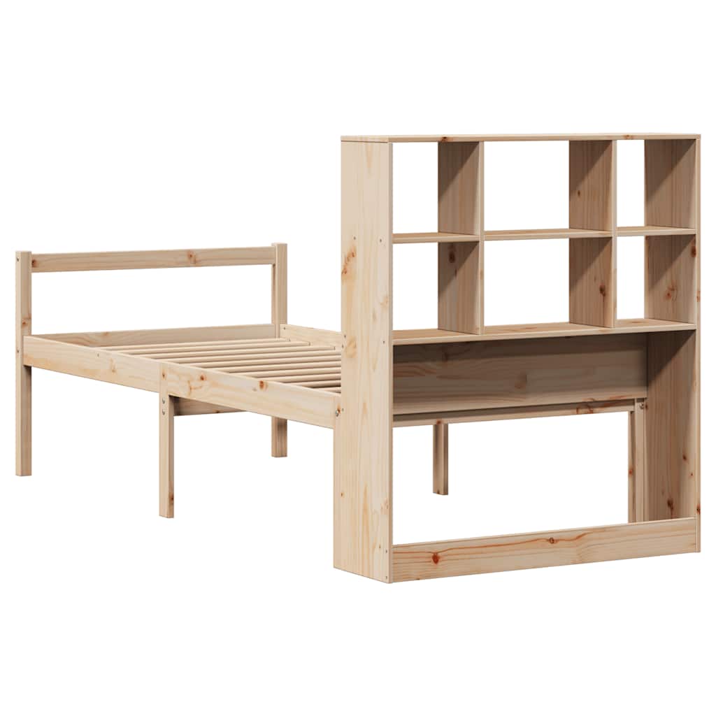 Massivholzbett mit Regal ohne Matratze 90x200 cm Kiefer