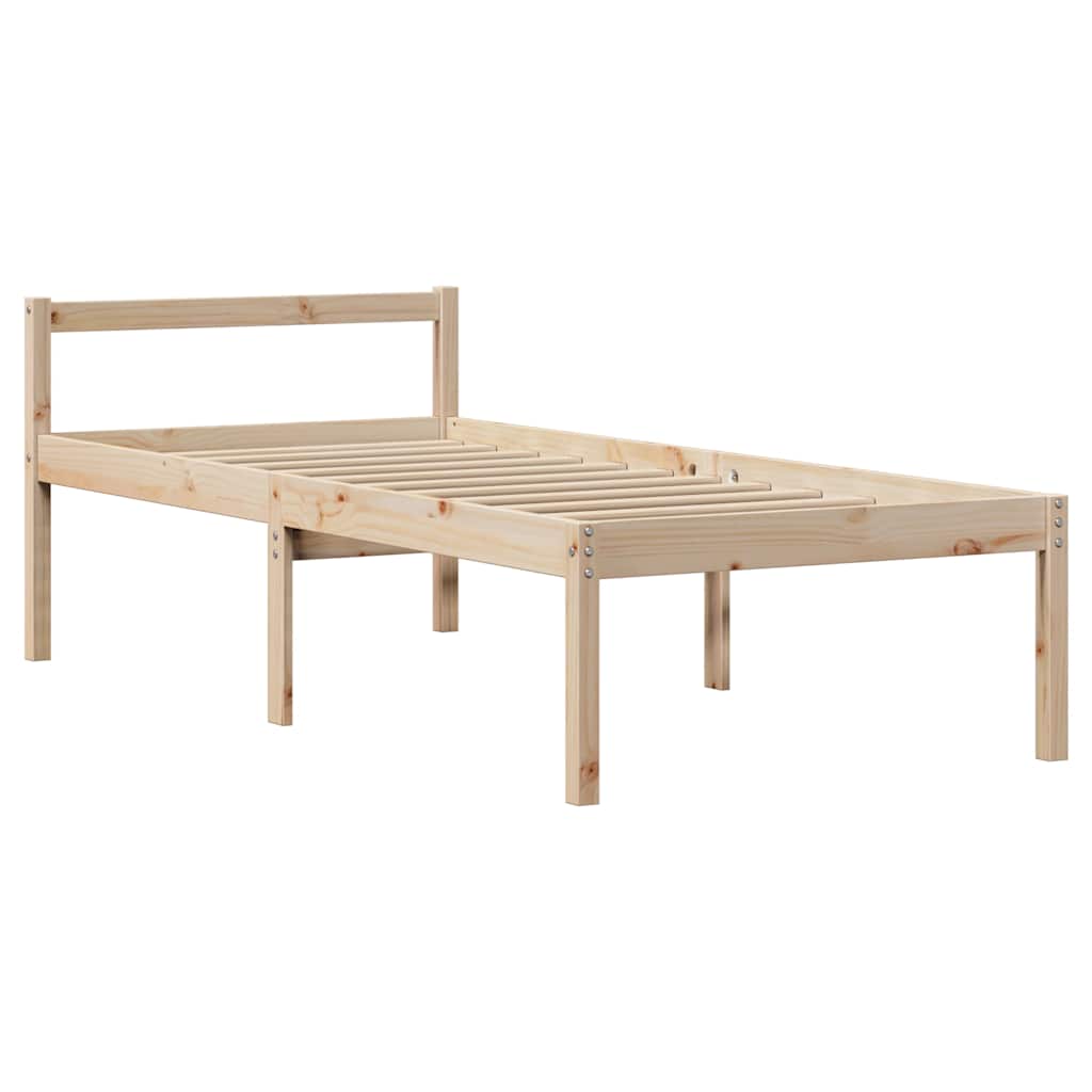 Massivholzbett mit Regal ohne Matratze 90x200 cm Kiefer