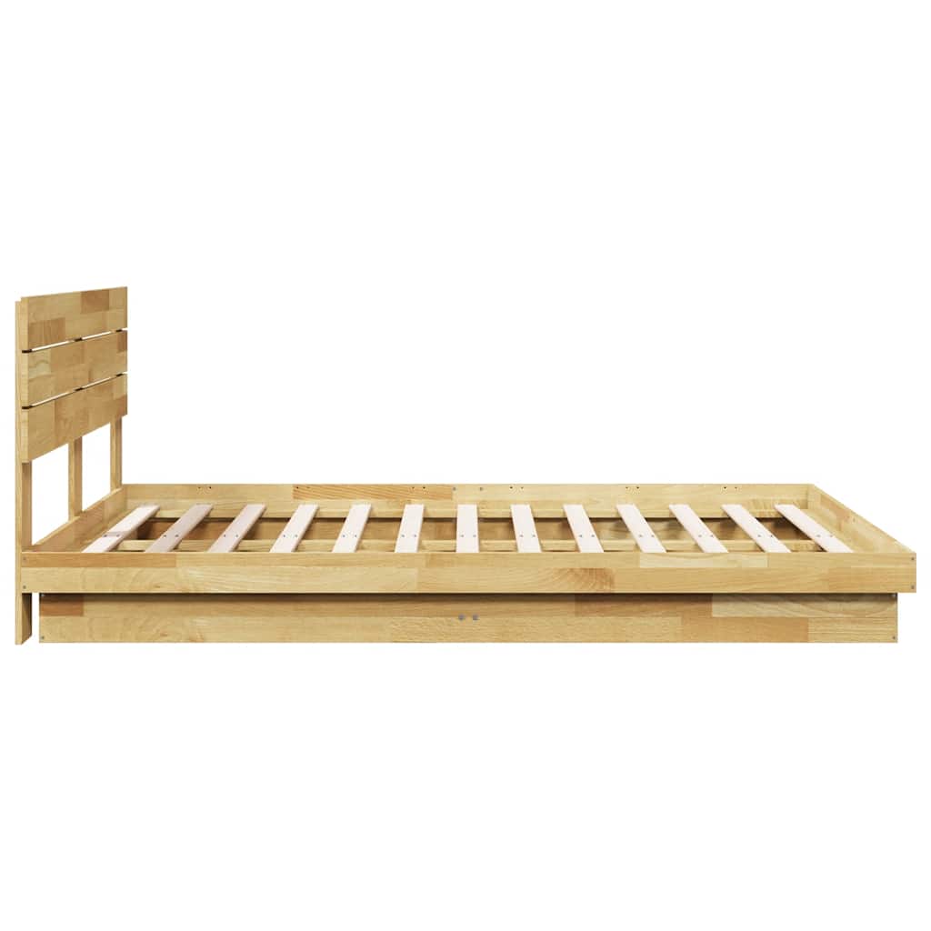 Massivholzbett mit Kopfteil ohne Matratze 140x200 cm Eichenholz