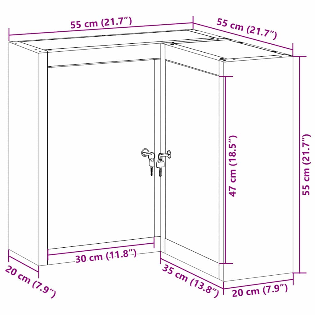 Werkzeugschrank mit Regal Rot und Grau 55 x 55 x 55 cm
