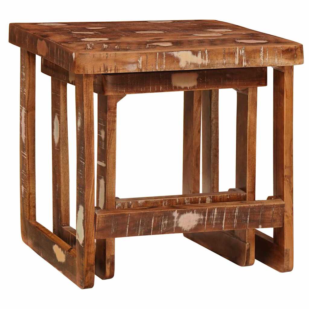 Beistelltische 2 pcs Mehrfarbig recyceltes Massivholz