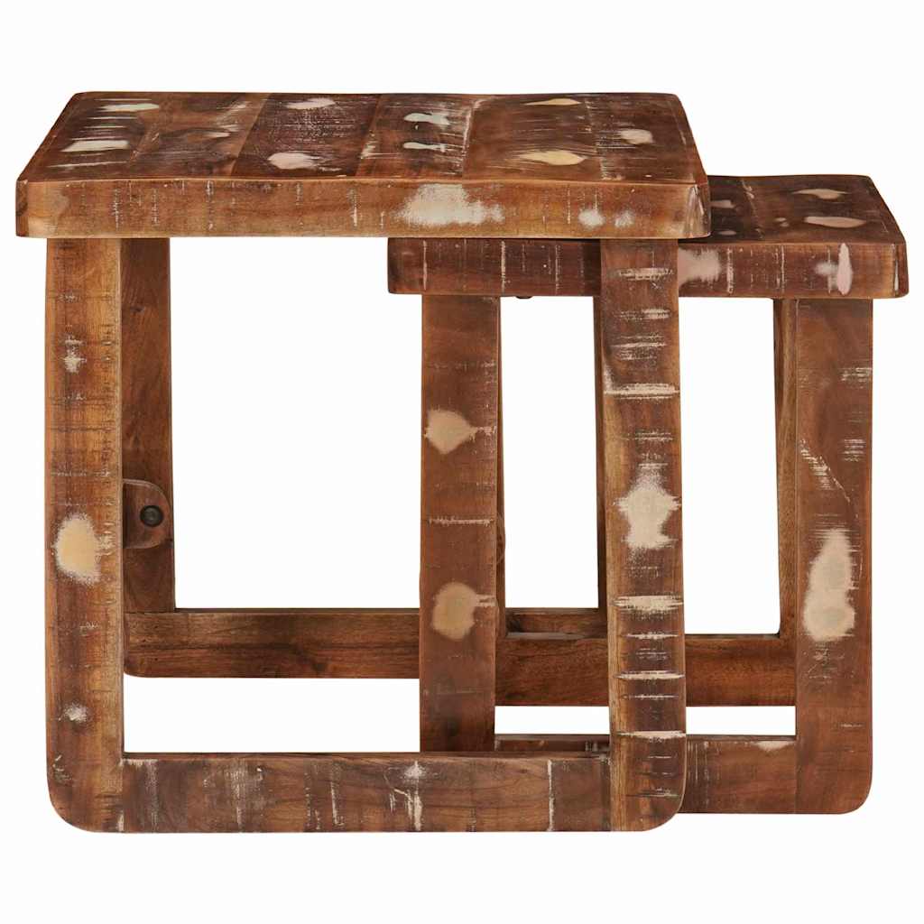 Beistelltische 2 pcs Mehrfarbig recyceltes Massivholz