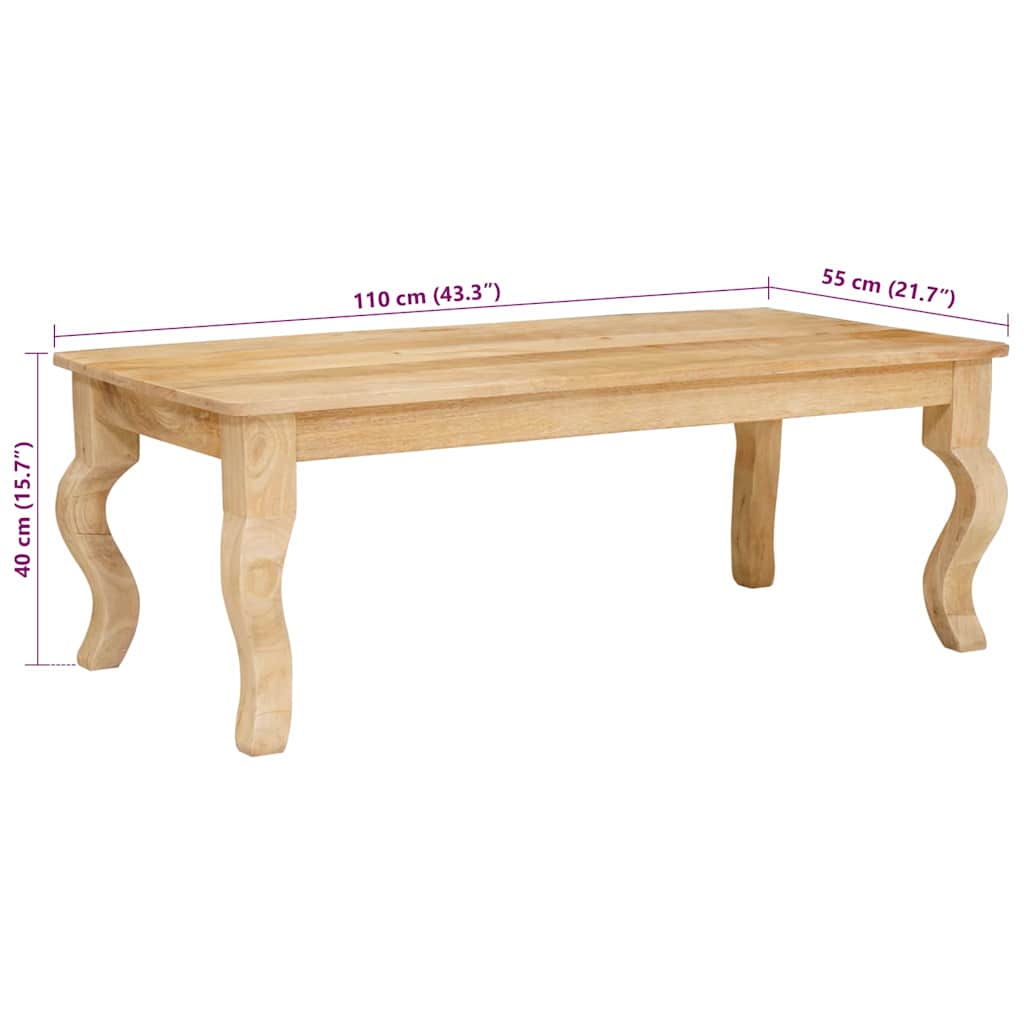 Couchtisch Braun 100 x 55 x 40 cm massives Mangoholz