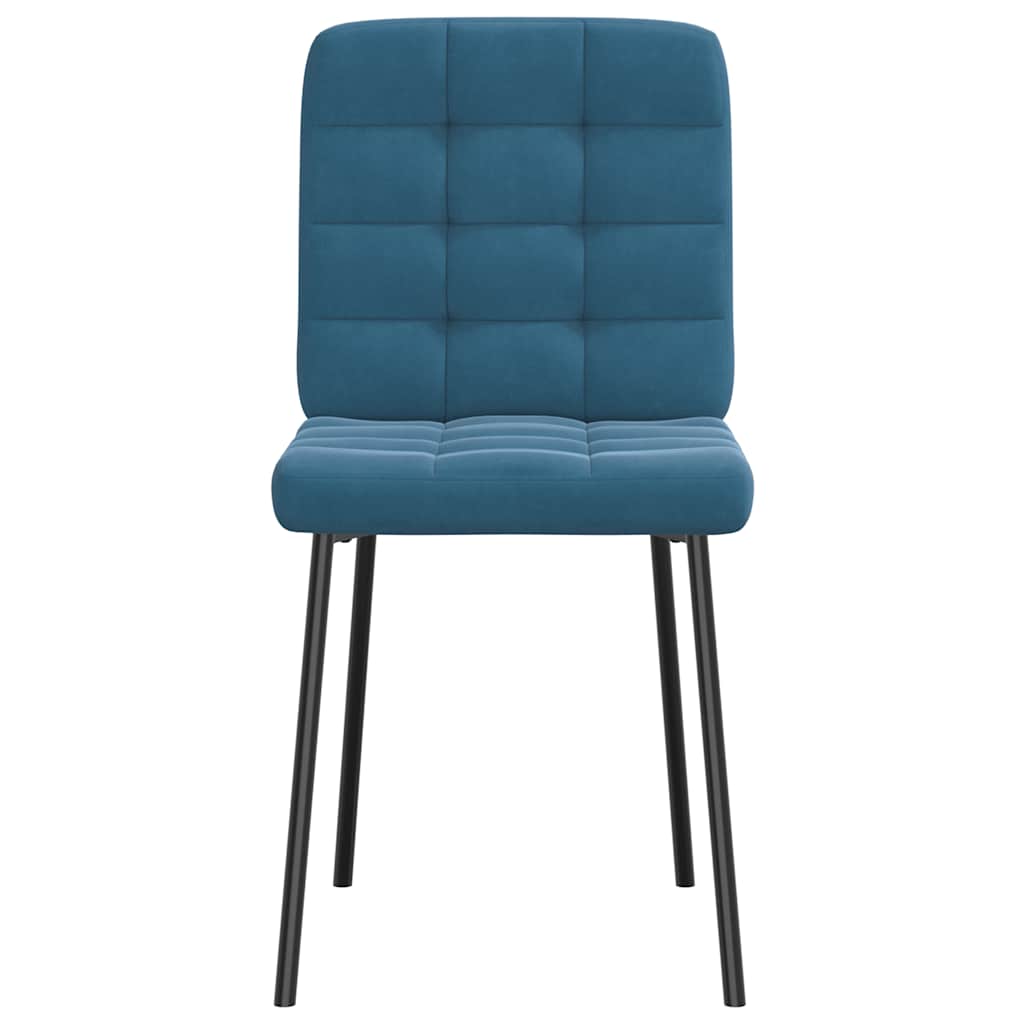 Esszimmerstühle 2 Stk. Blau Samt