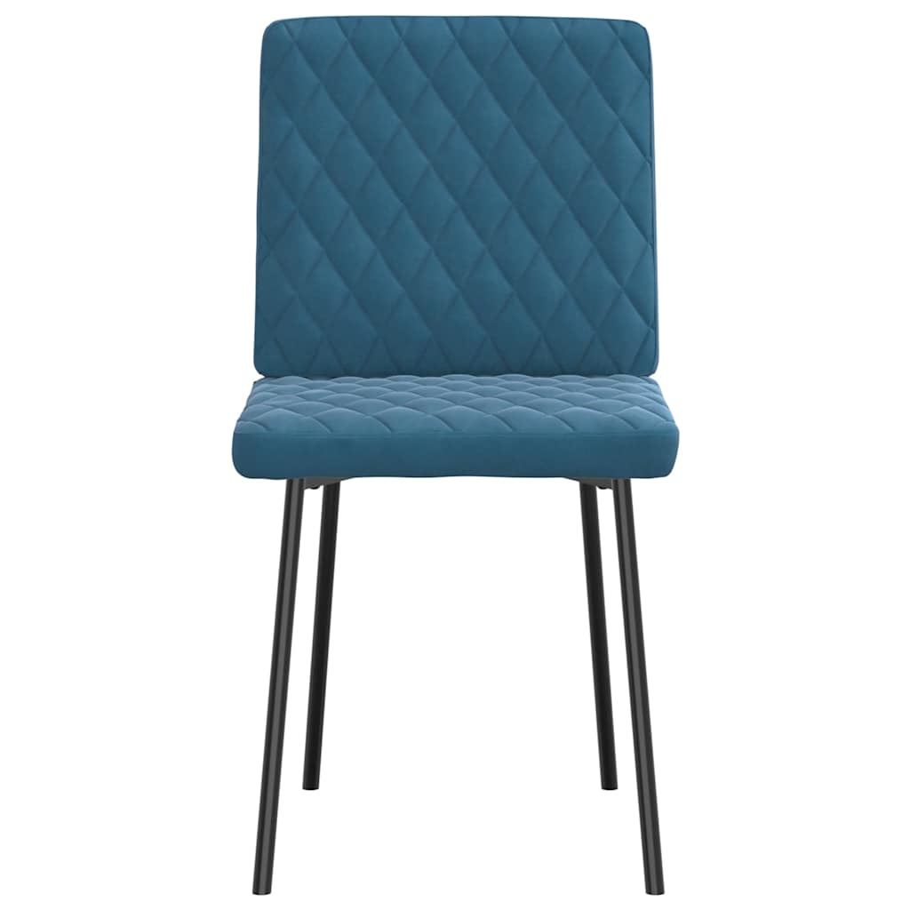 Esszimmerstühle 2 Stk. Blau Samt